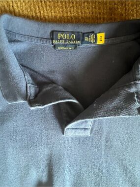 Polo by Ralph Lauren Custom Slim Fit Navy Blue Polo